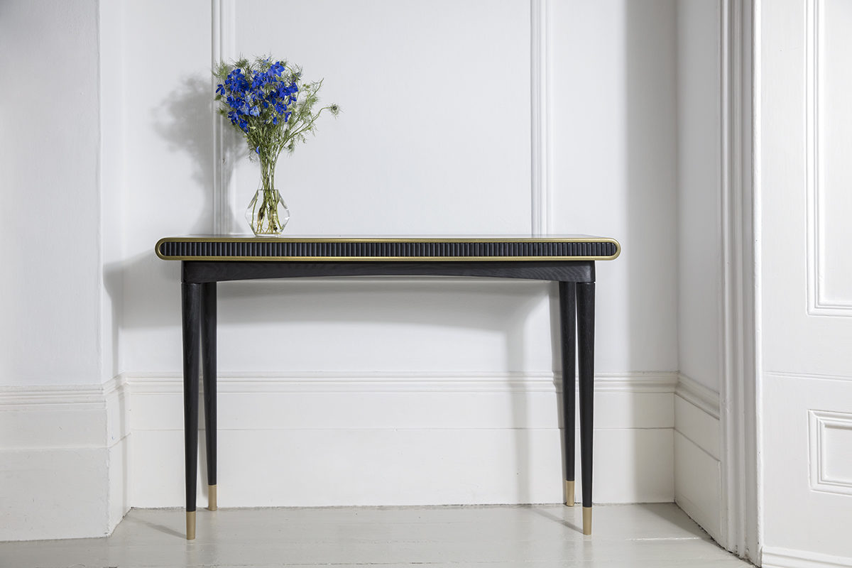 Gaia Console Table By Felice James Handcrafted From Oak Brass Corian  Rebecca James  Andrea Felice  Bespoke Luxury Handmade Furniture 2